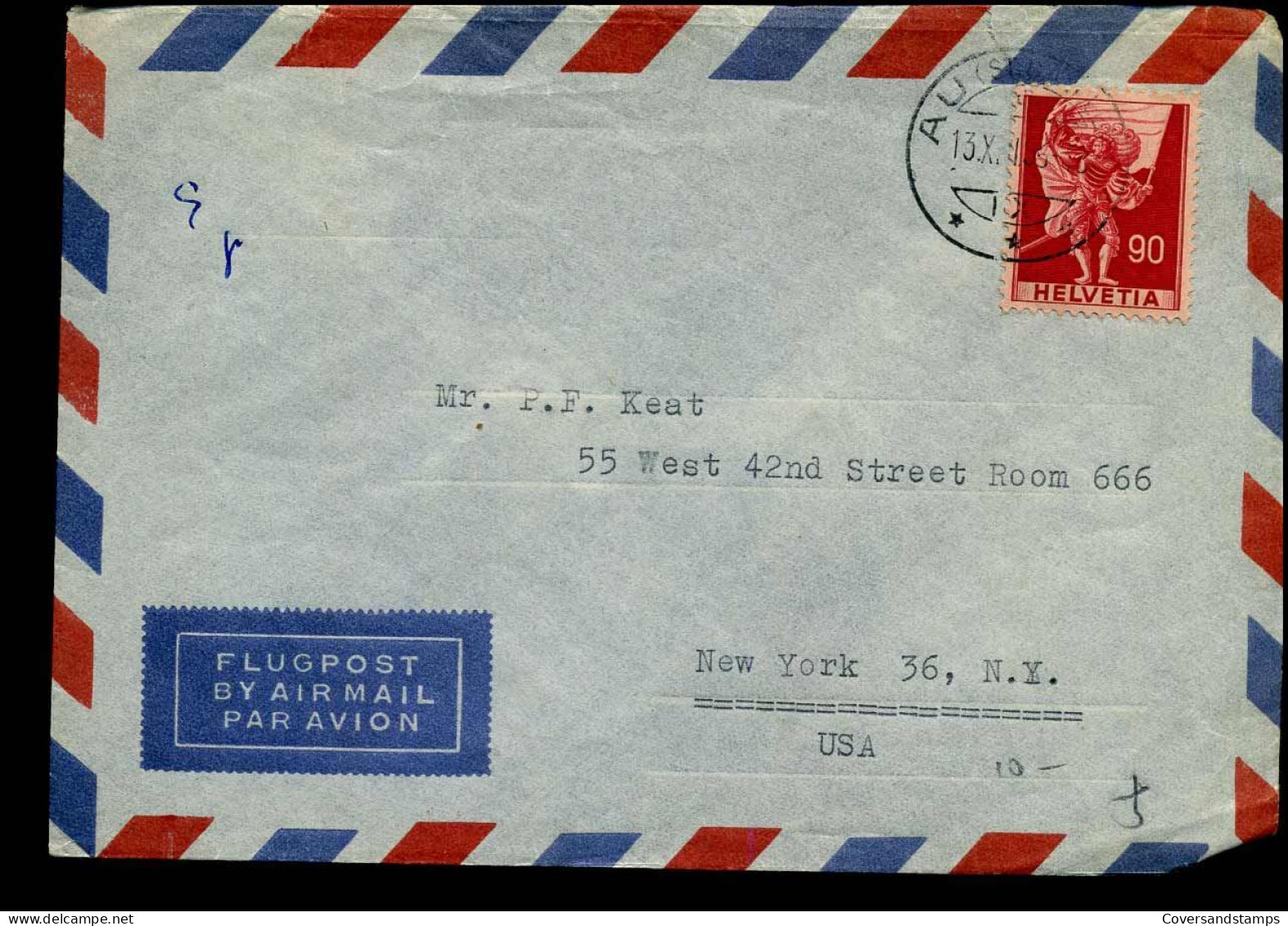 Cover To New York, U.S.A. - Lettres & Documents