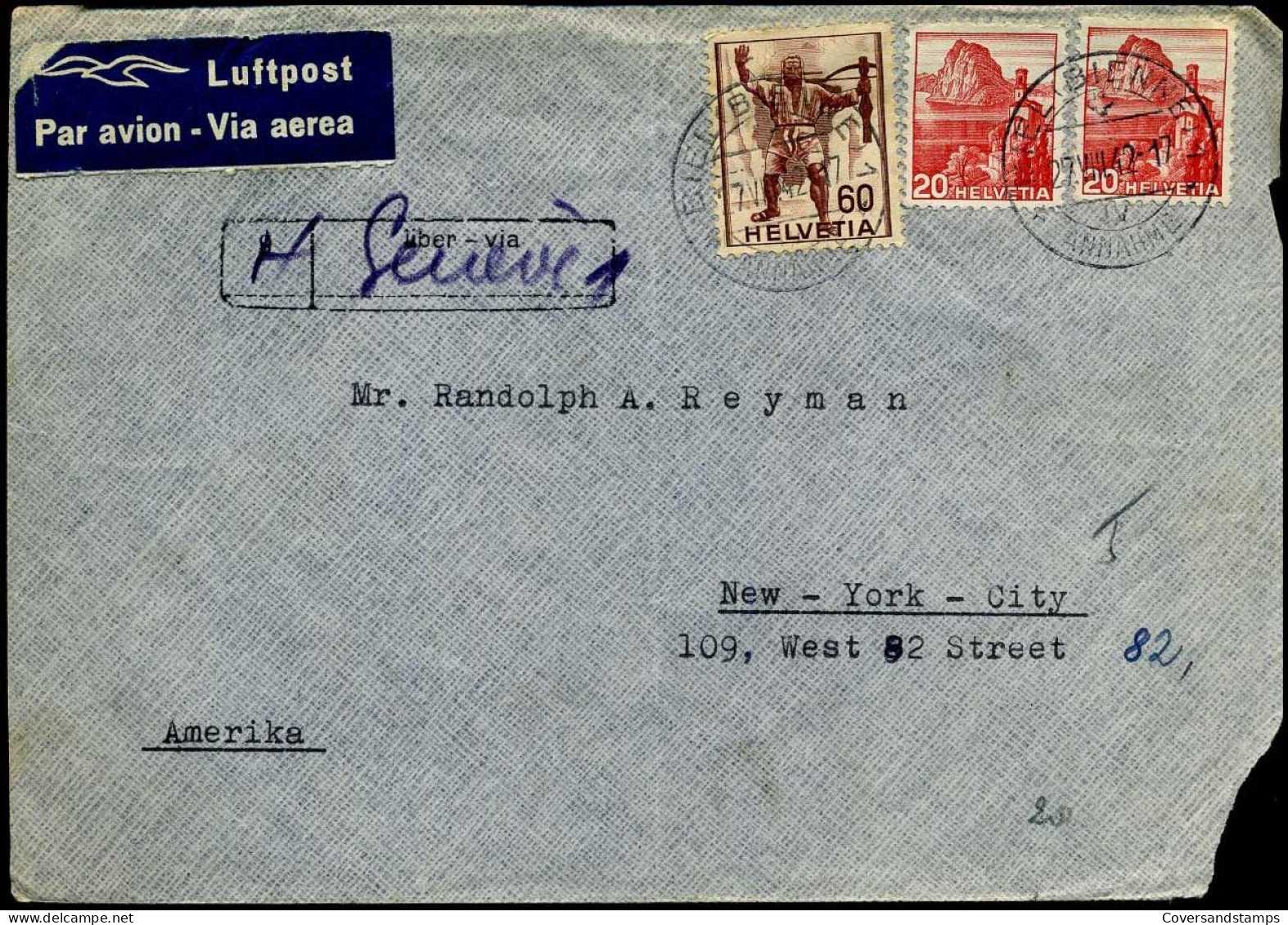 Cover To New York, U.S.A. - Covers & Documents