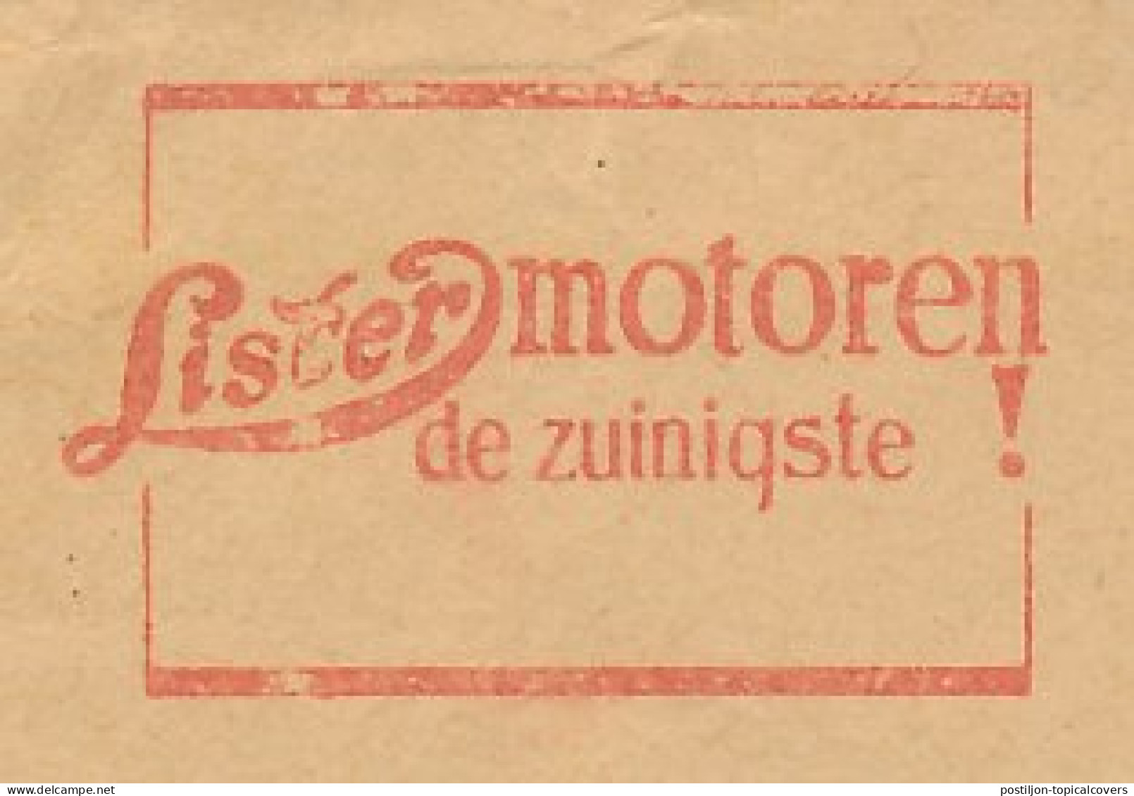 Meter Cover Netherlands 1935 Engines - Lister - The Most Economical - Zutphen - Autres & Non Classés