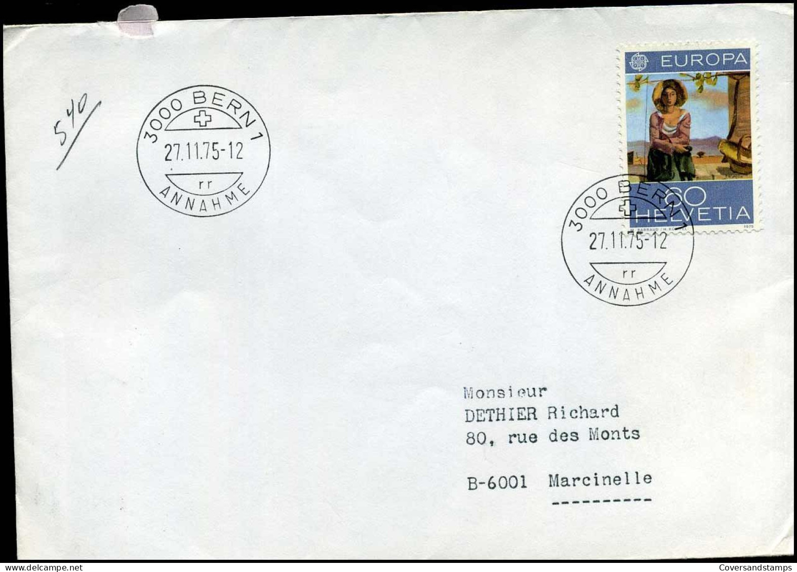 Cover To Marcinelle, Belgium - Lettres & Documents