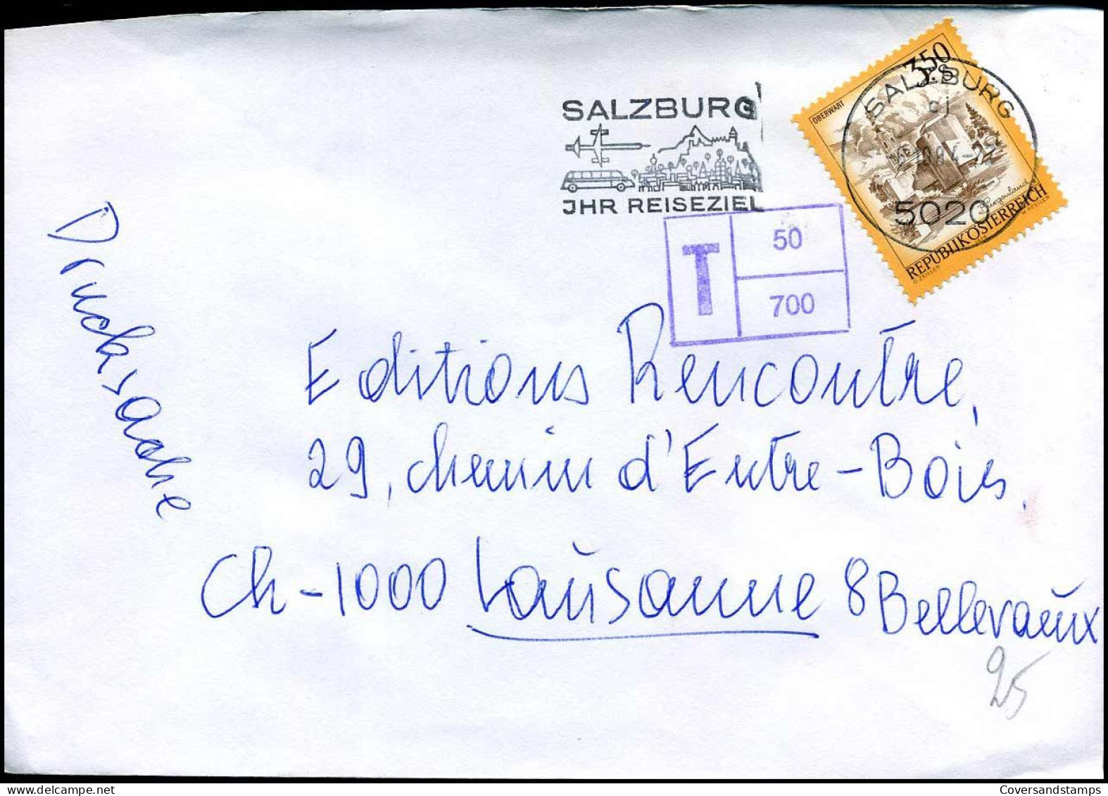 Cover To Lausanne, Switzerland - Lettres & Documents