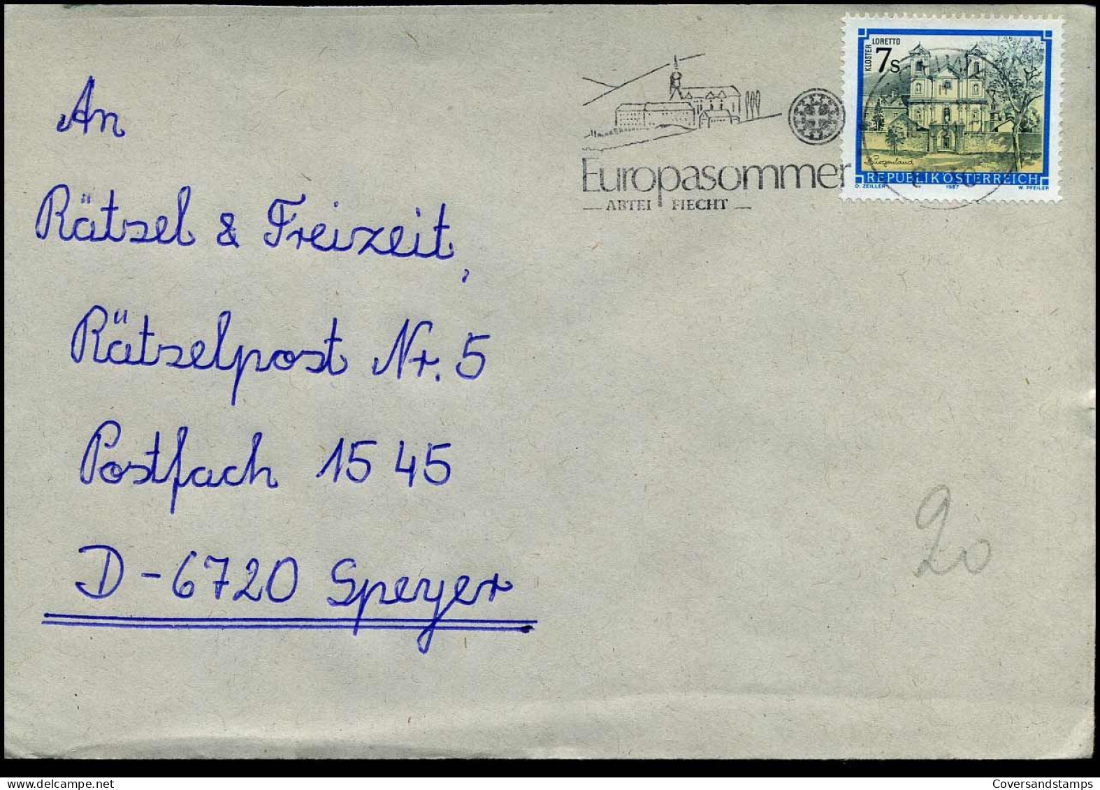 Cover To Speyer, Germany - Lettres & Documents