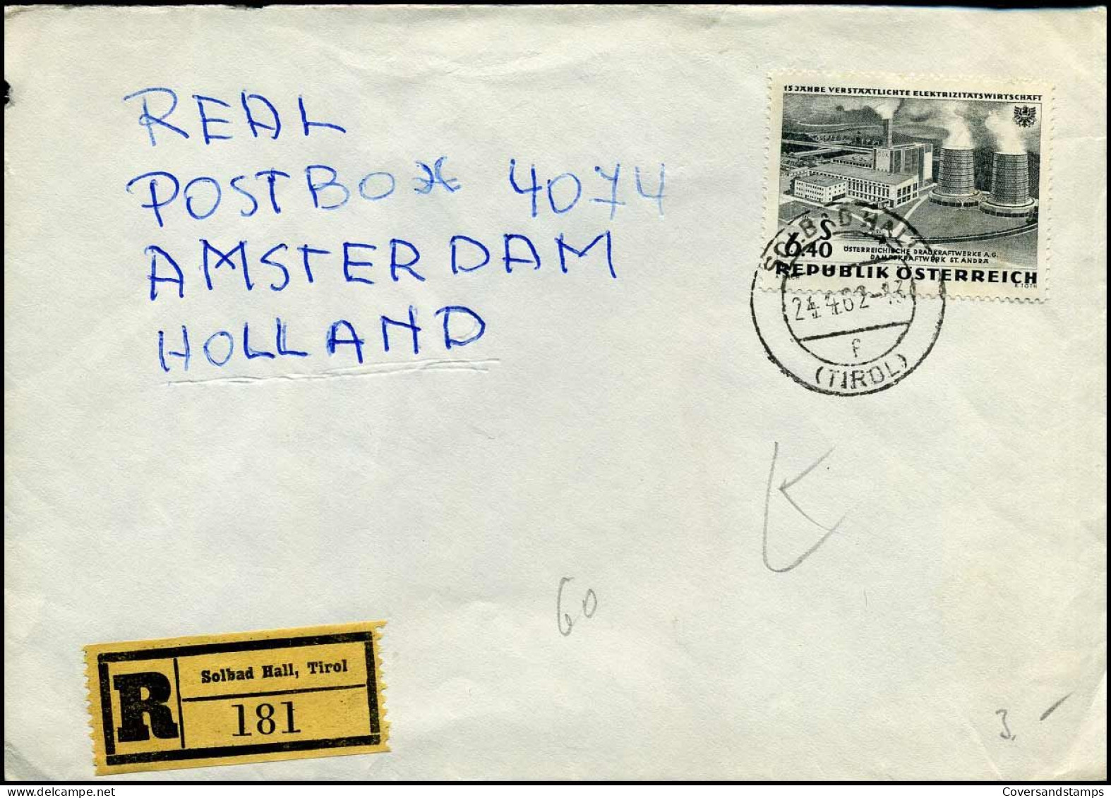 Registered Cover To Amsterdam, Netherlands - Briefe U. Dokumente