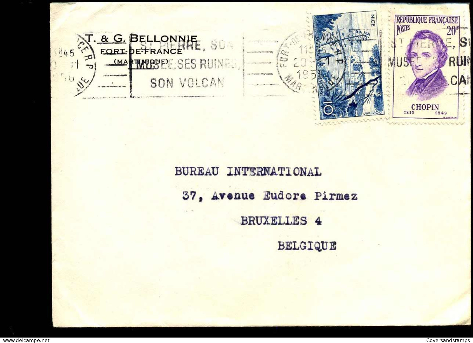 Cover To Brussels, Belgium - Lettres & Documents