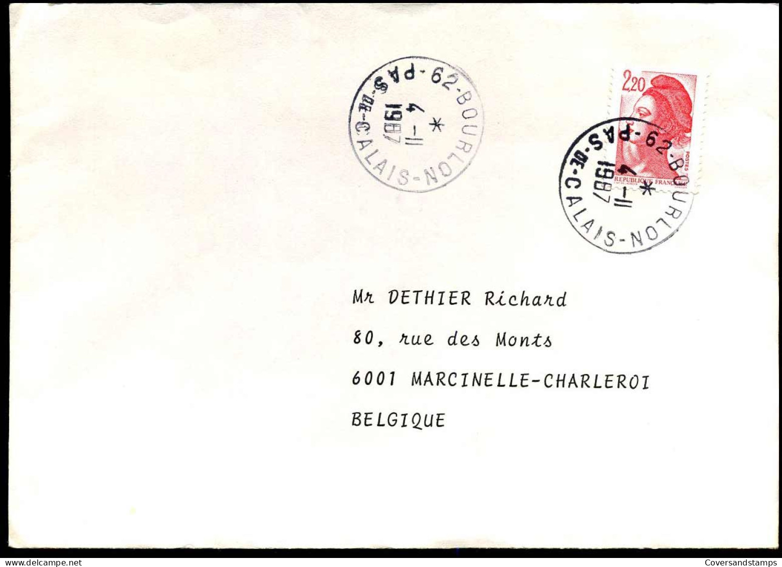 Cover To Marcinelle, Belgium - Cartas & Documentos