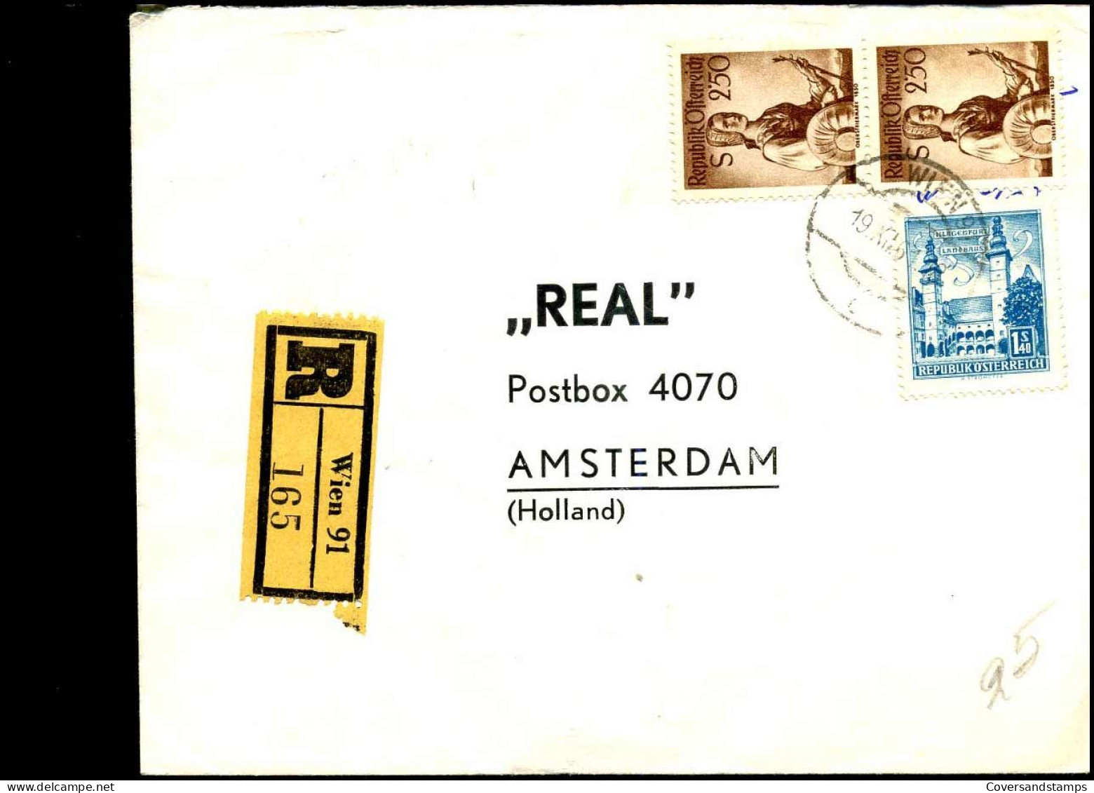 Cover To Amsterdam, Netherlands - Covers & Documents