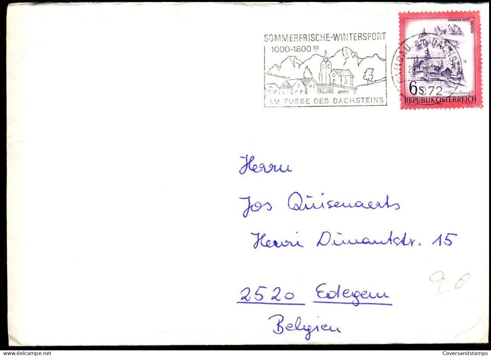Cover To Edegem, Belgium - Lettres & Documents