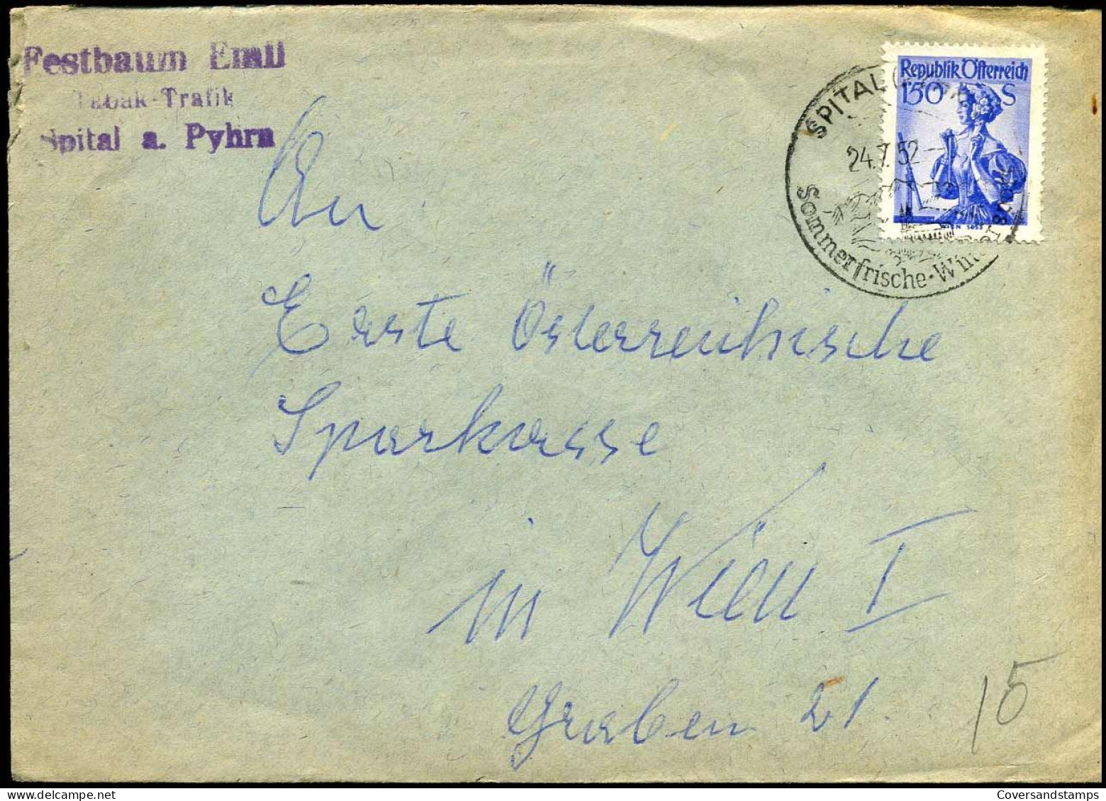 Cover To Wien - "Festbaum Emil - Tabak Trafik" - Lettres & Documents
