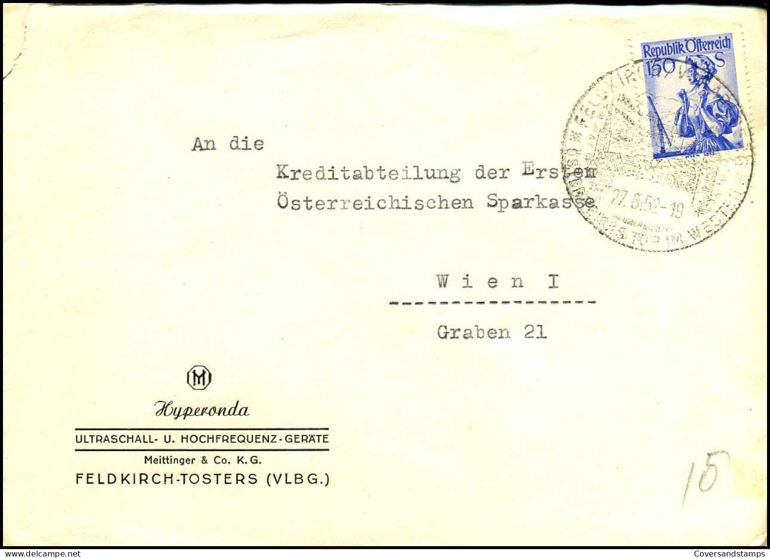 Cover To Wien - "Hyperonda, Ultraschall- U. Hochfrequenz Geräte - Meittinger & Co K.G." - Lettres & Documents
