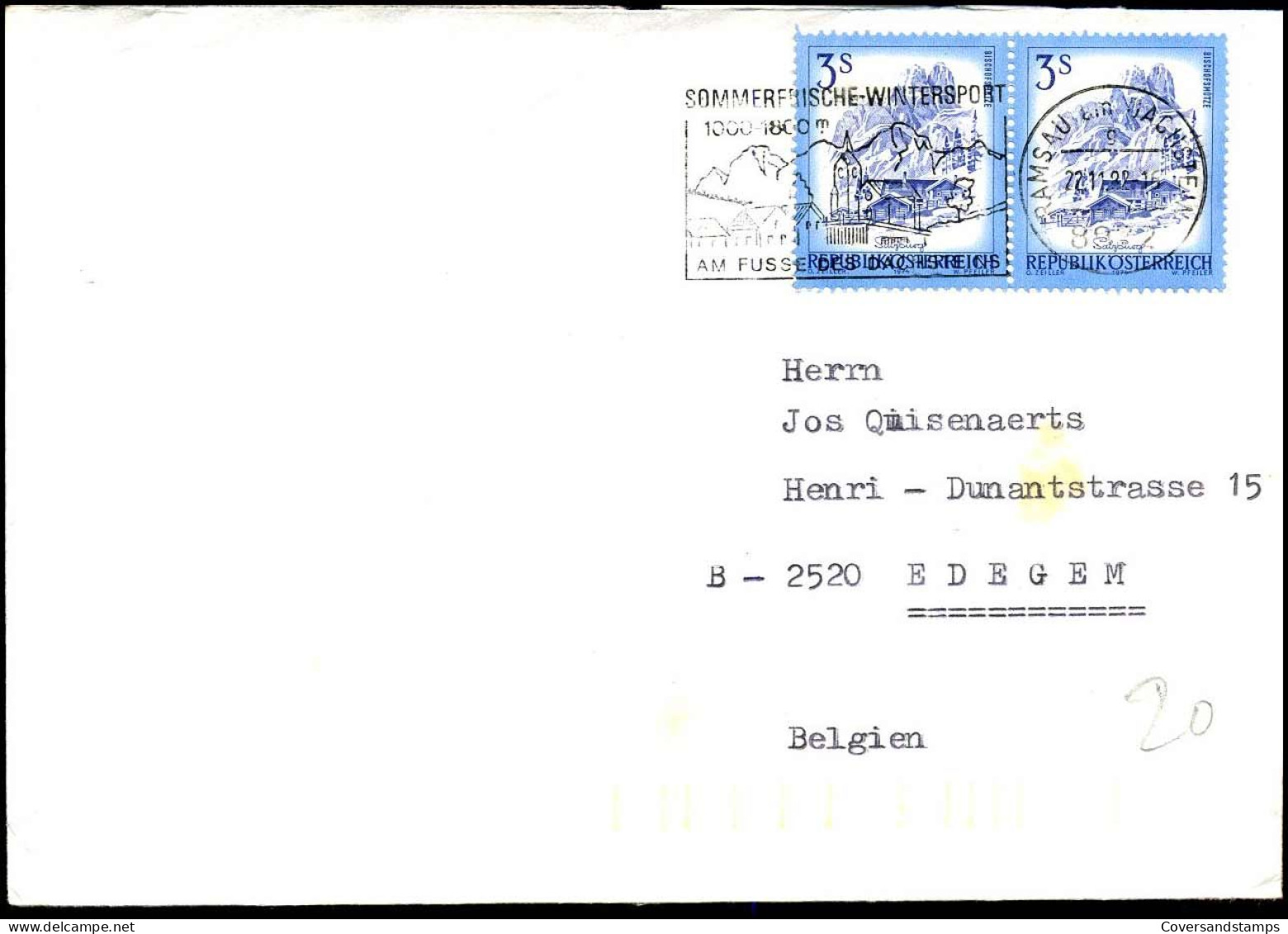 Cover To Edegem, Belgium - Lettres & Documents