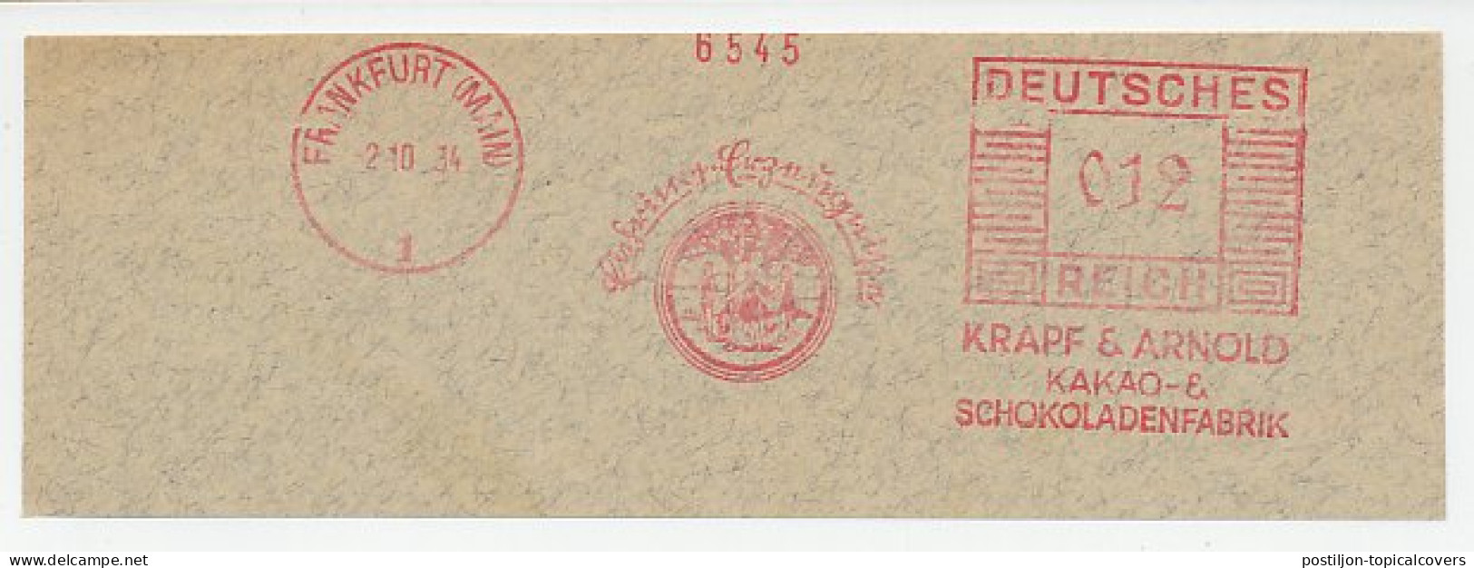 Meter Cut Deutsches Reich / Germany 1934 Chocolate - Cocoa - Food