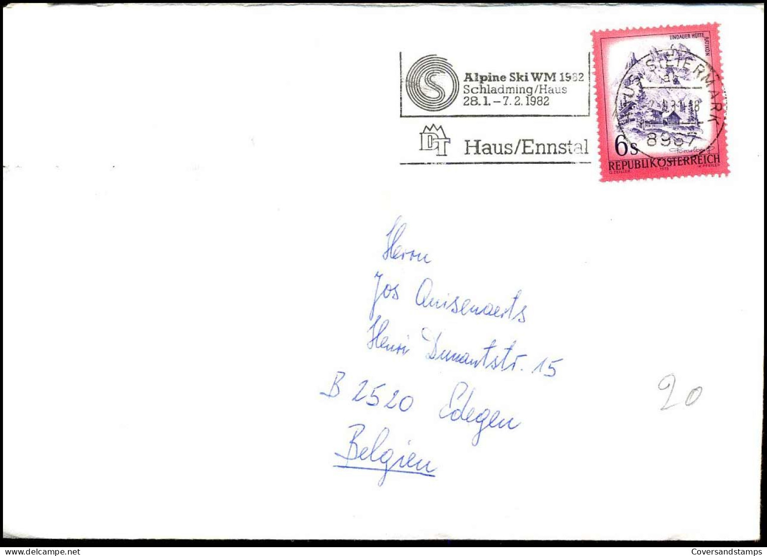 Cover To Edegem, Belgium - Lettres & Documents