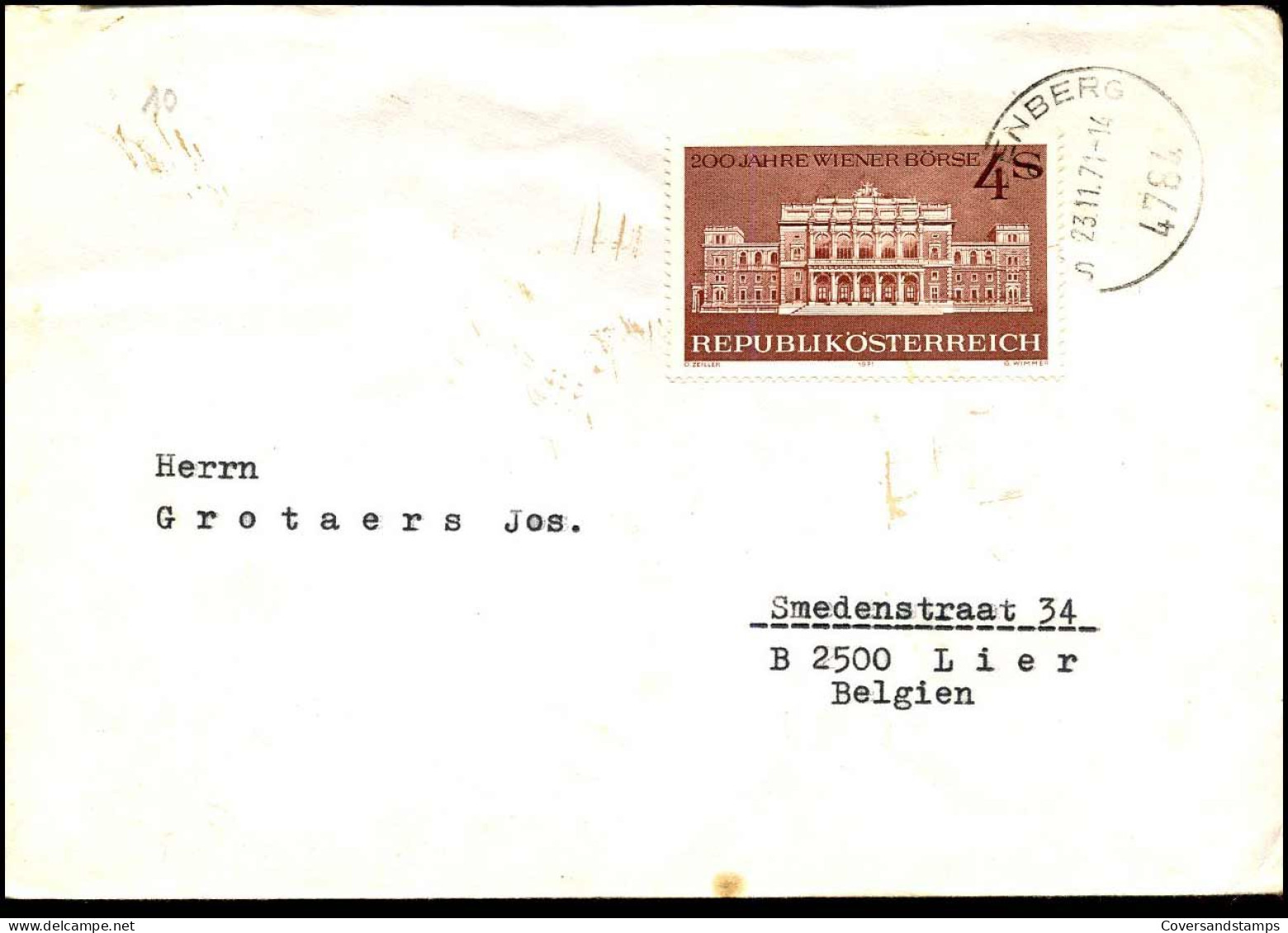 Cover To Lier, Belgium - Lettres & Documents