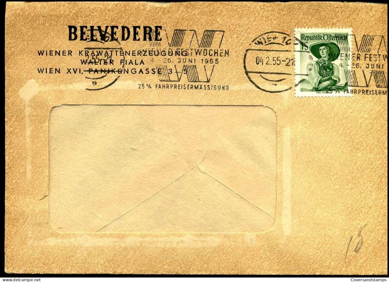 Cover - "Belvedere - Wiener Krawattenerzeugung" - Briefe U. Dokumente