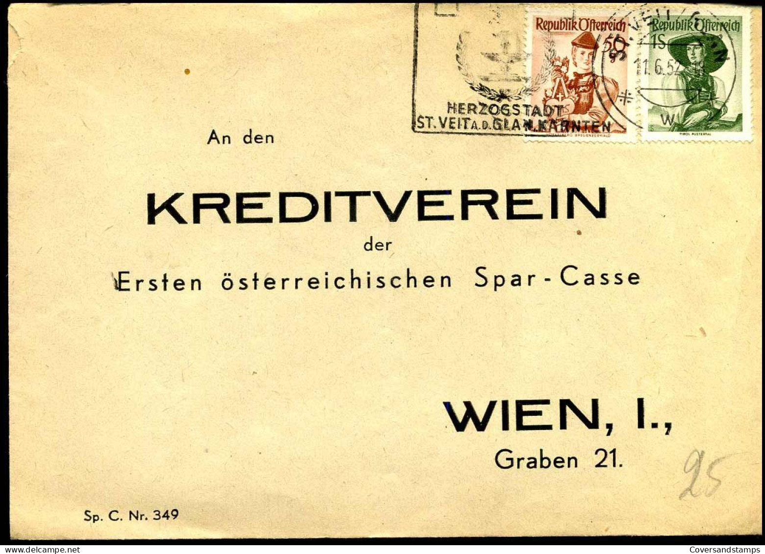 Cover To Kreditverein Der Ersten österreichischen Spar-Casse, Wien - Storia Postale