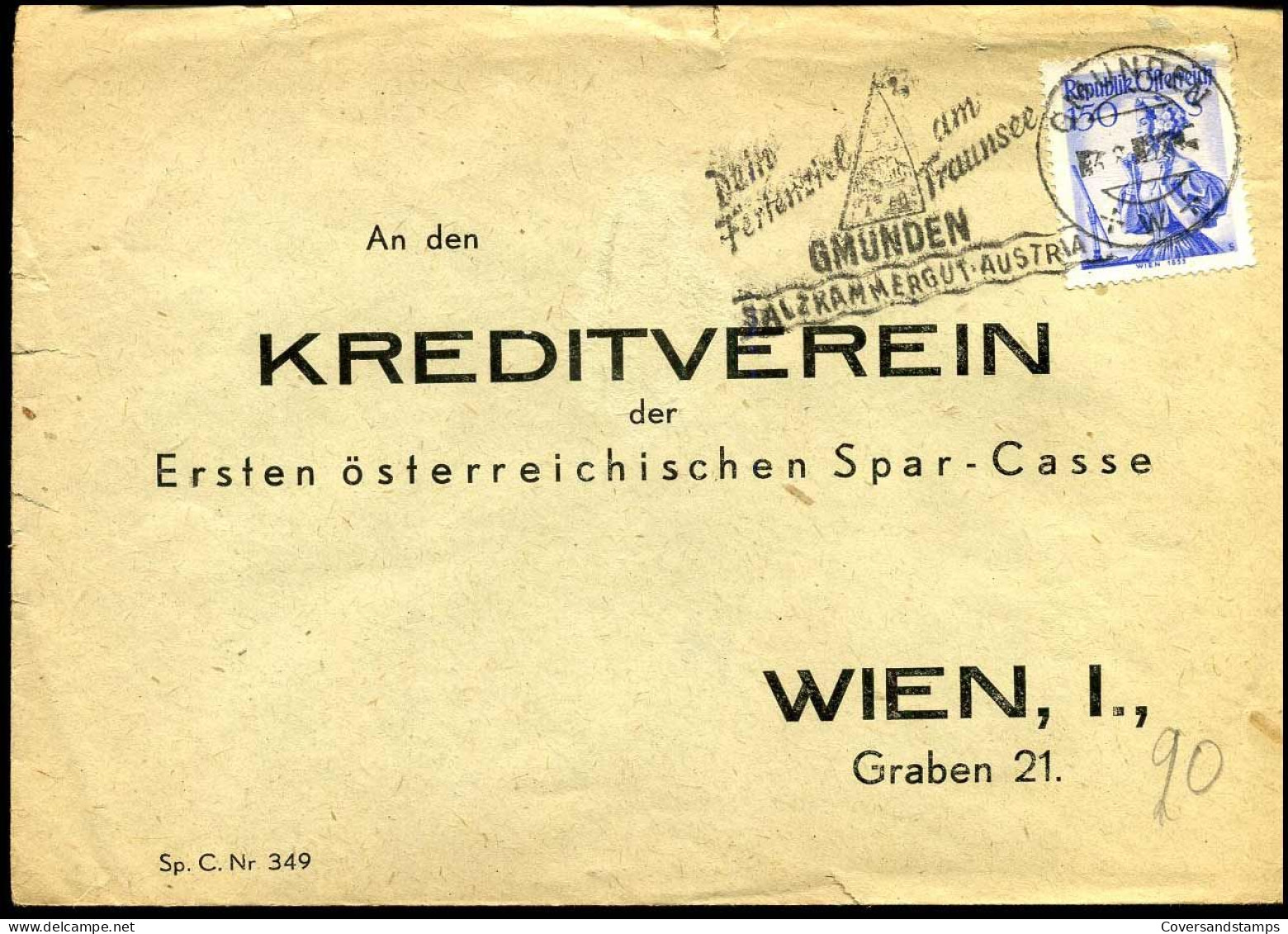 Cover To Kreditverein Der Ersten österreichischen Spar-Casse, Wien - Lettres & Documents