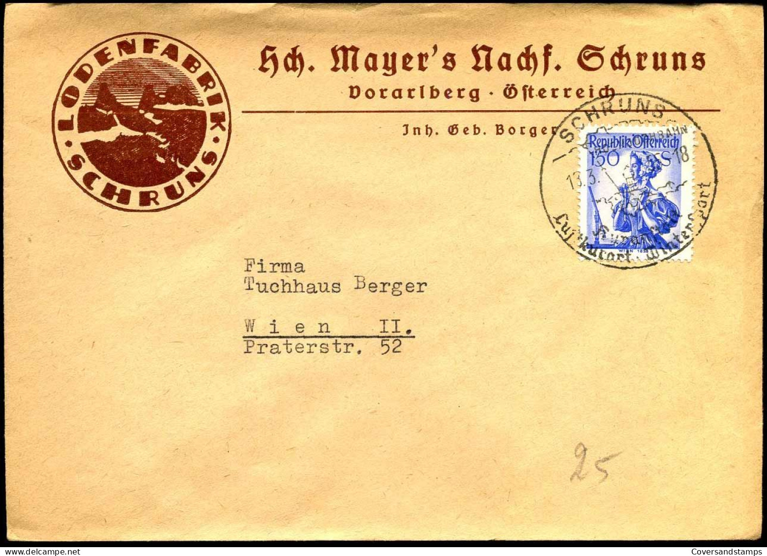 Cover To Wien - "Mayer's Nachf. Schruns" - Covers & Documents