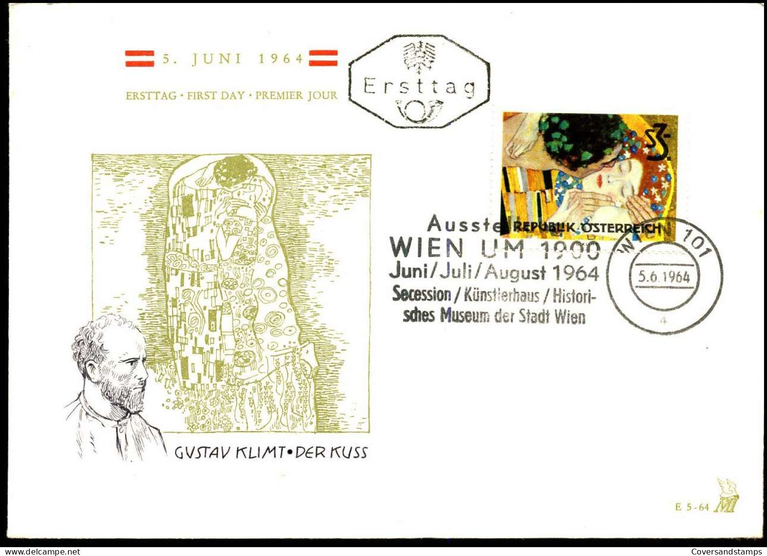 FDC - Gustav Klimt, Der Kuss - FDC