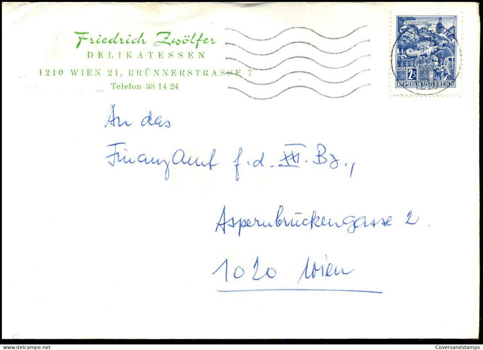 Cover - "Friedrich Zwölfer, Delikatessen, Wien" - Briefe U. Dokumente
