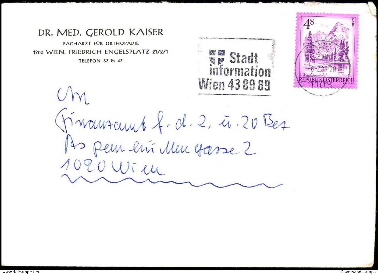 Cover - "Dr. Med. Gerold Kaiser, Facharzt Für Orthopädie, Wien" - Covers & Documents