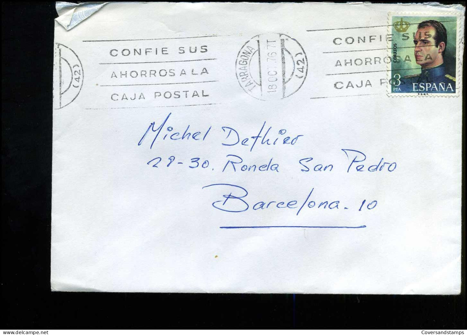 Cover From Tarragona To Barcelona - Briefe U. Dokumente