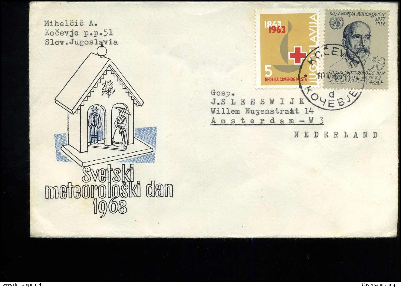 Cover From Yugoslavia To Amsterdam, Netherlands - Lettres & Documents