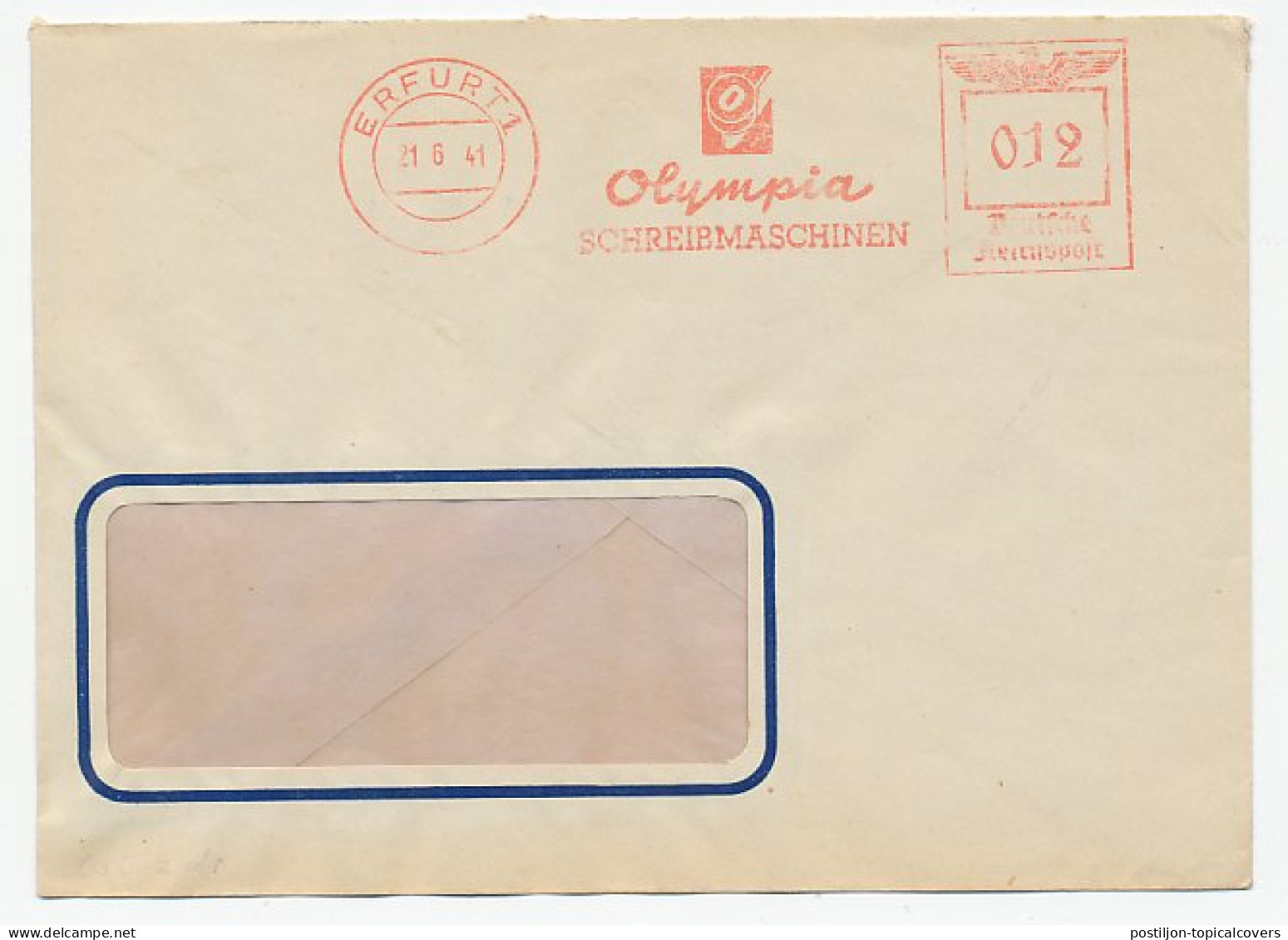 Meter Cover Deutsche Reichspost / Germany 1941 Olympia - Typewriter - Non Classés