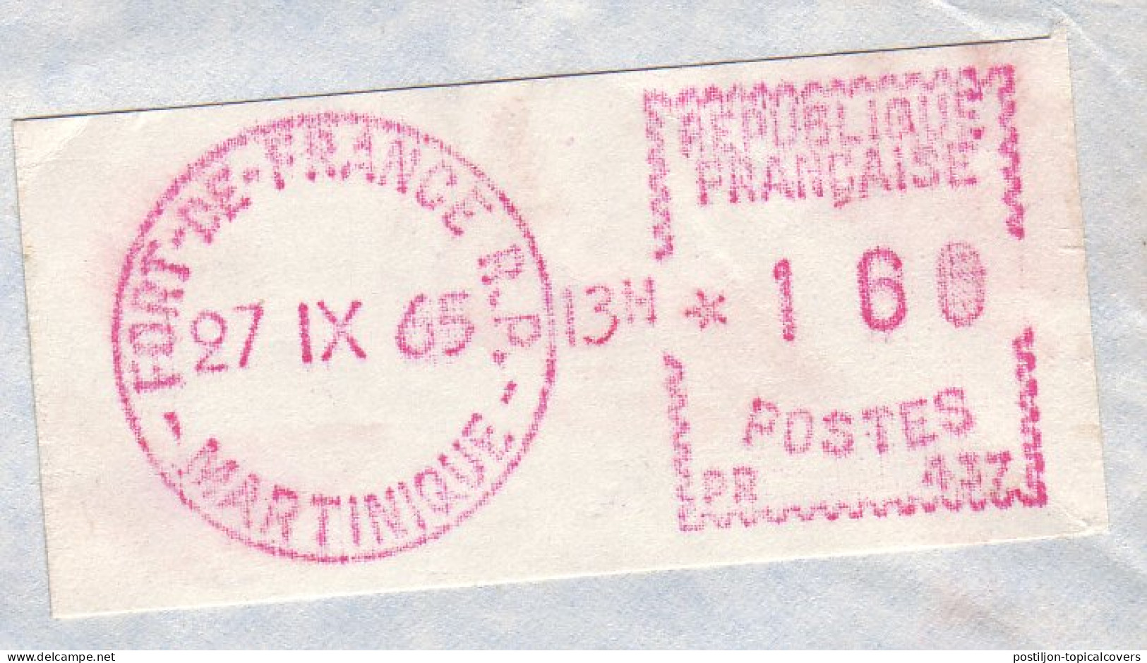 Meter Cover Martinique 1965  - Machine Labels [ATM]