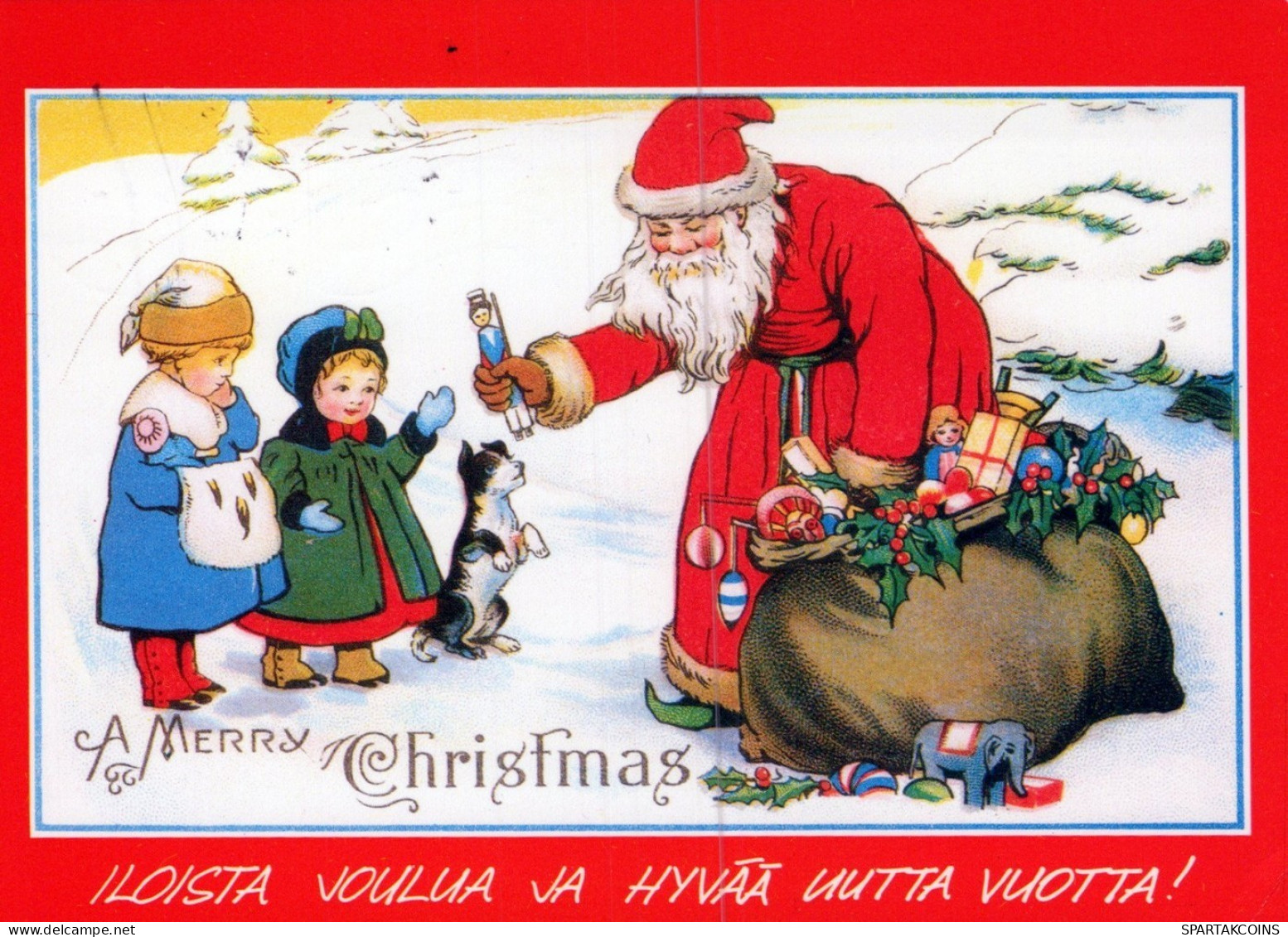 WEIHNACHTSMANN SANTA CLAUS KINDER WEIHNACHTSFERIEN Vintage Postkarte CPSM #PAK873.DE - Santa Claus