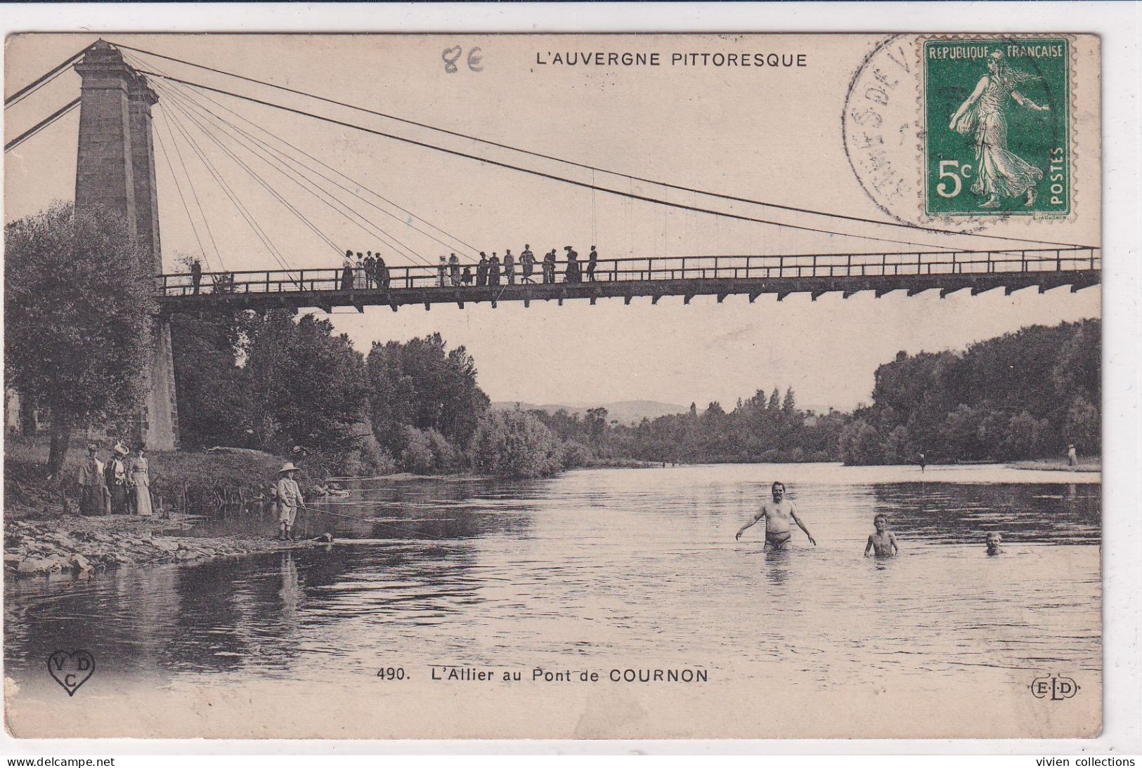 L'Allier Au Pont De Couron (03 Allier) Baignade - édit. ELD N° 490 L'Auvergne Pittoresque - Autres & Non Classés