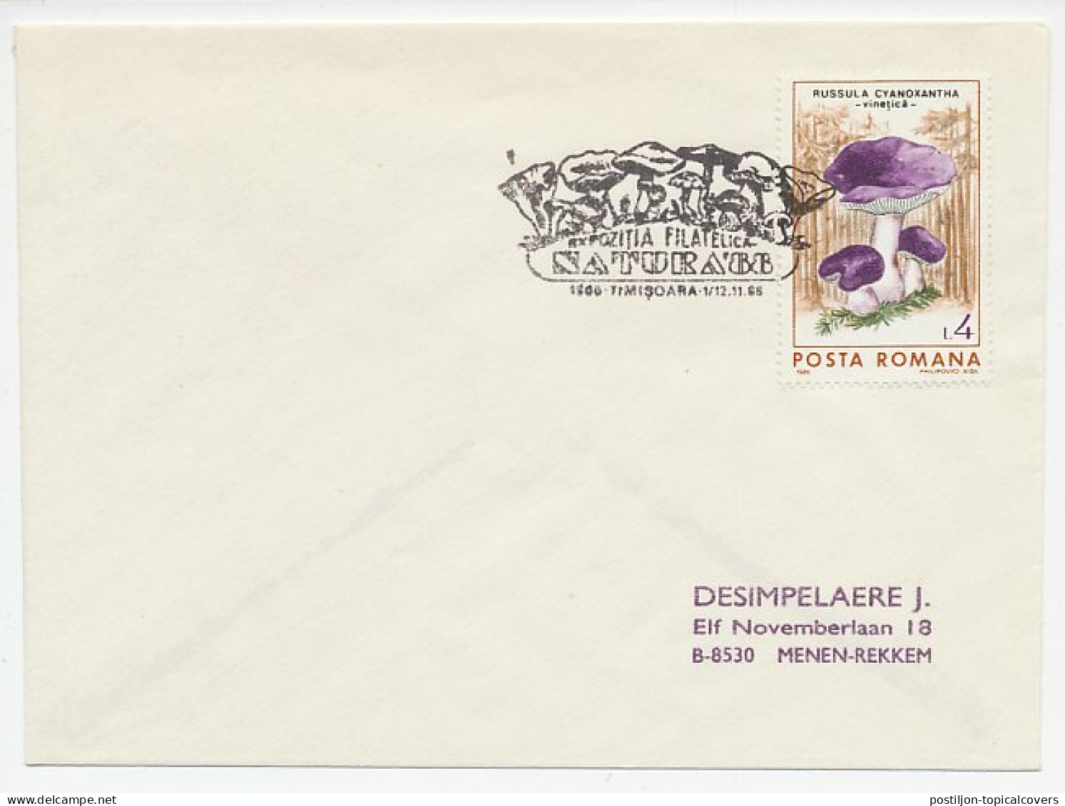Cover / Postmark Romania 1986 Mushroom - Mushrooms