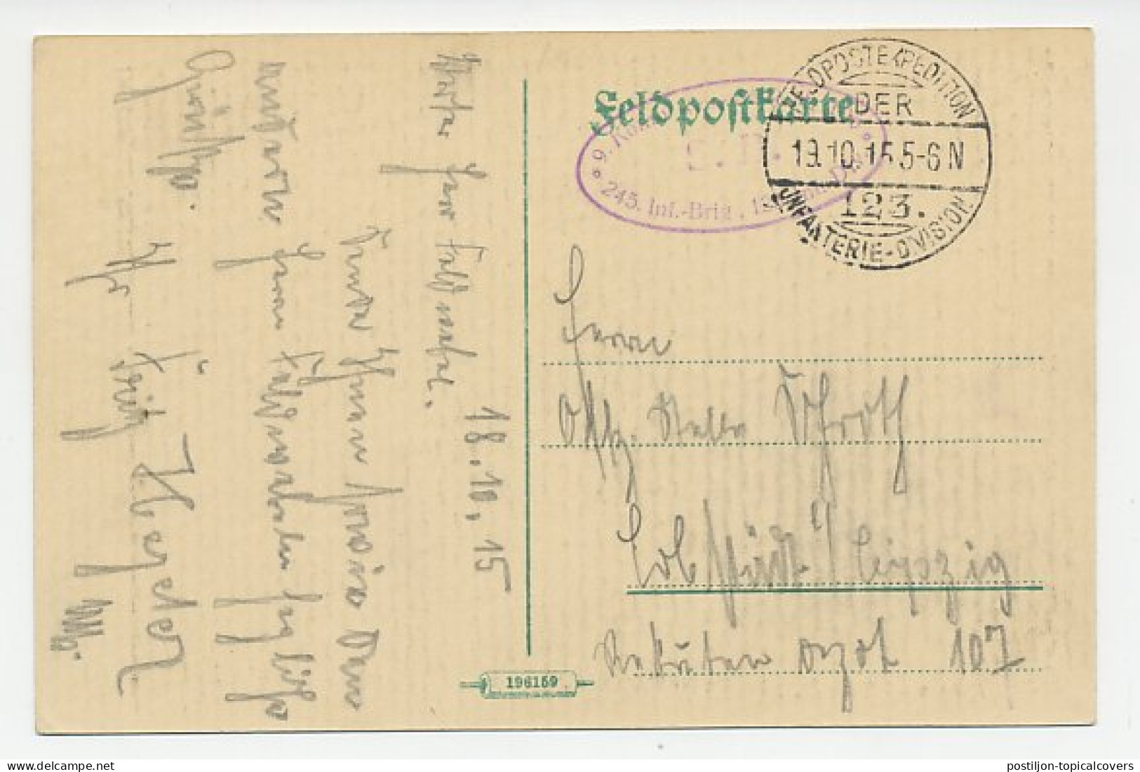 Fieldpost Postcard Germany / France 1915 Church - Loivre - WWI - Churches & Cathedrals