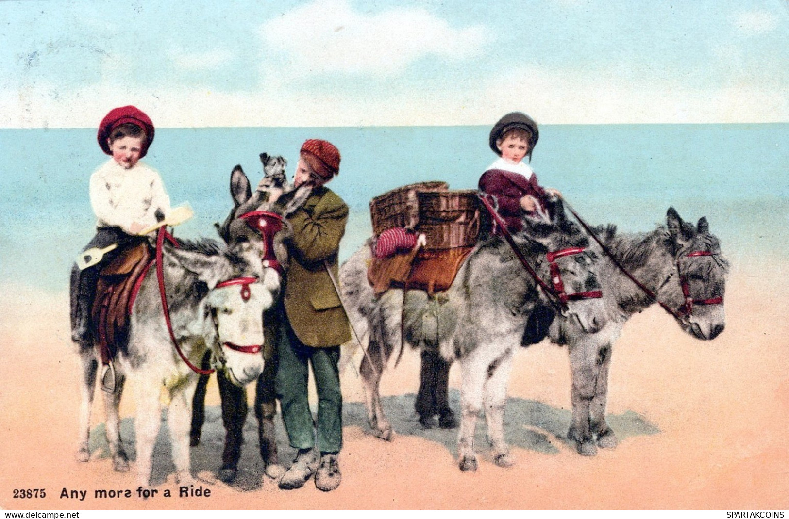 ASINO Animale BAMBINO Vintage CPA Cartolina #PAA018.IT - Donkeys
