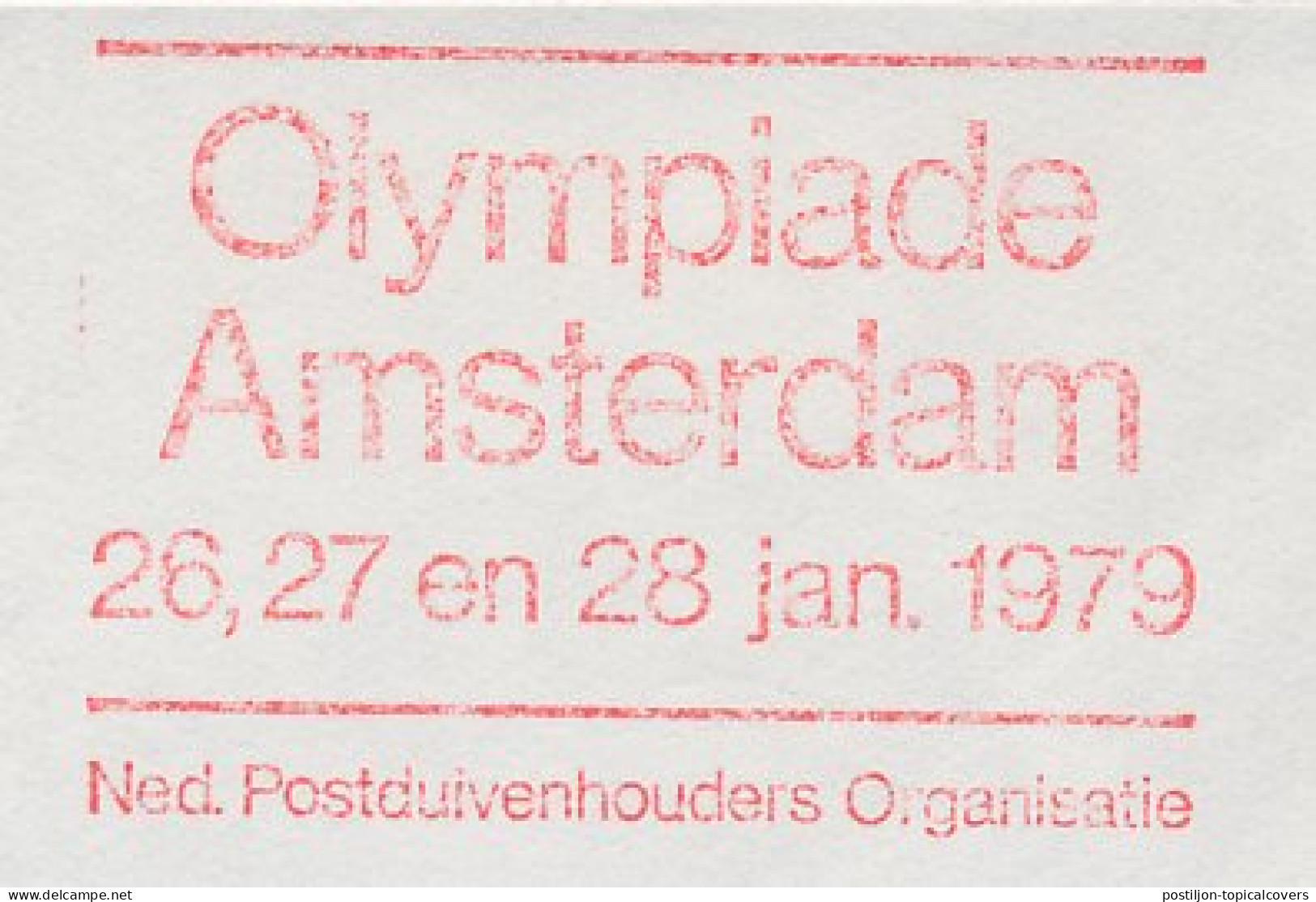 Meter Cover Front Netherlands 1978 Carrier Pigeon Olympiad Amsterdam 1979 - Otros & Sin Clasificación