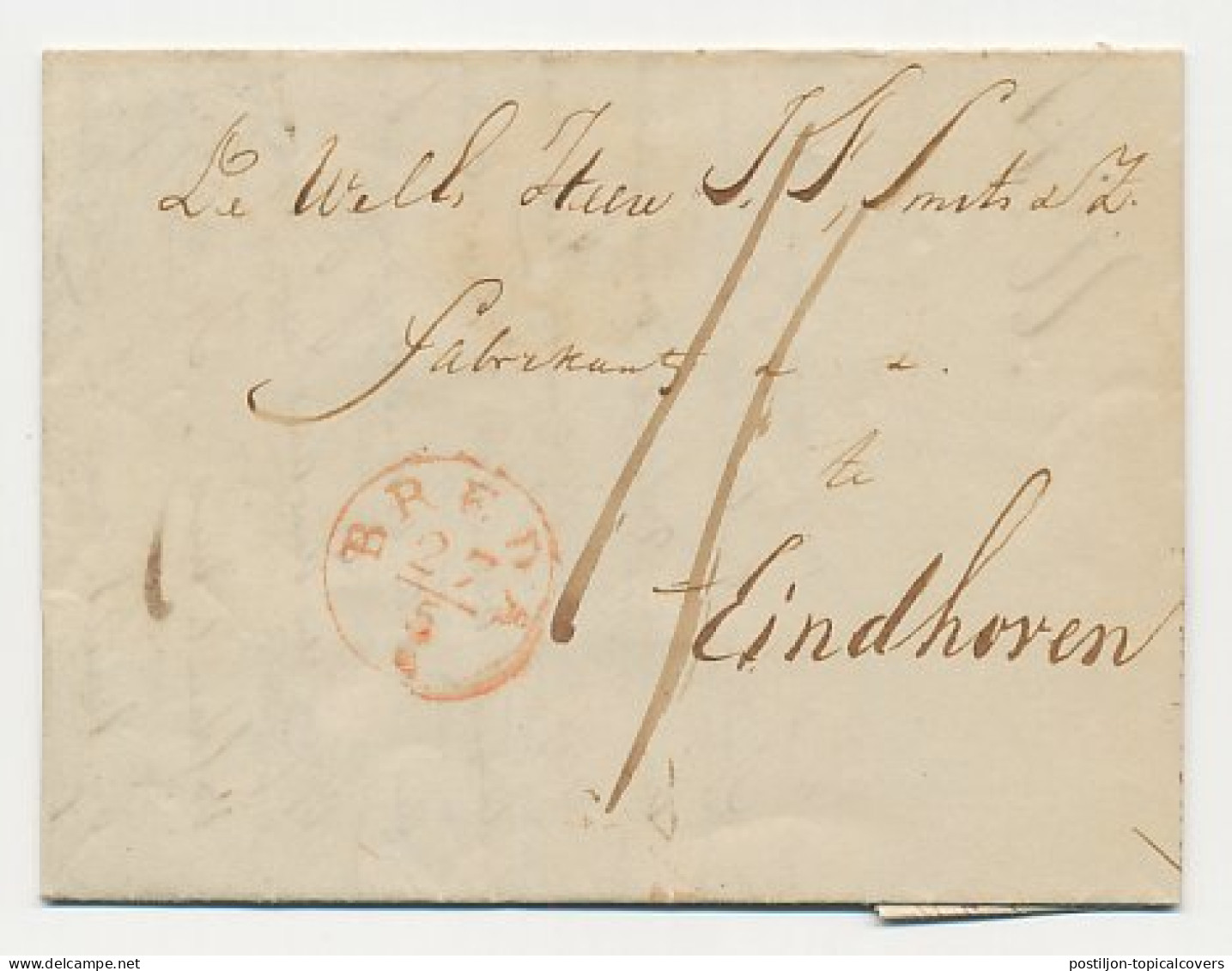 Distributiekantoor Zevenbergen - Breda - Eindhoven 1840 - ...-1852 Préphilatélie