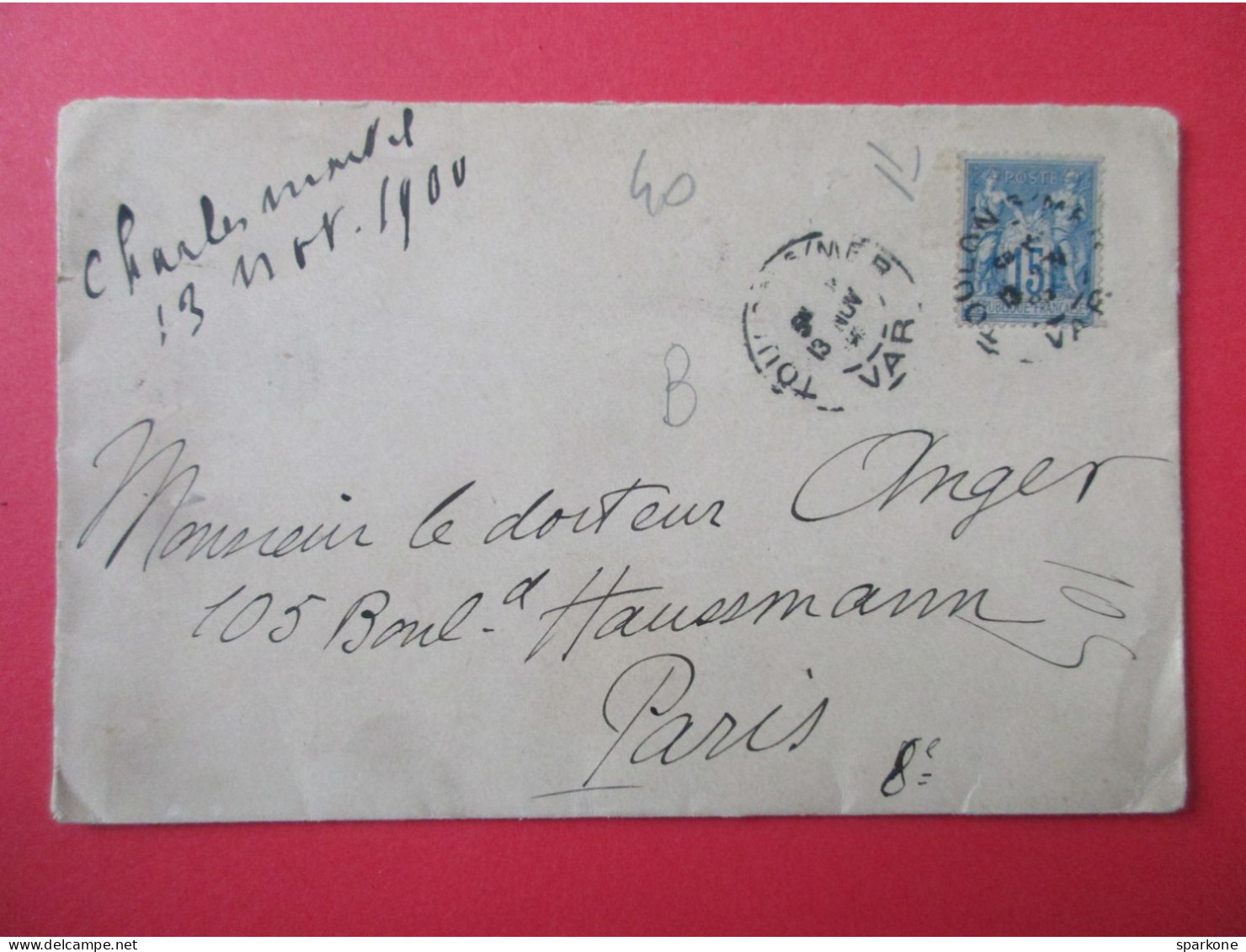 Macrophilie - Enveloppe - France - Paix Et Commerce Et Cachet En Cire - 1900 - 1877-1920: Semi-Moderne