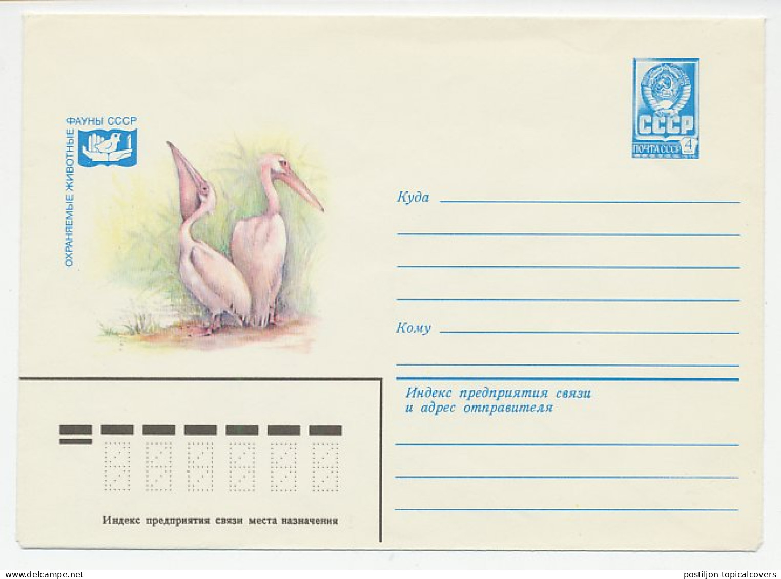 Postal Stationery Soviet Union 1980 Bird - Pelican - Other & Unclassified