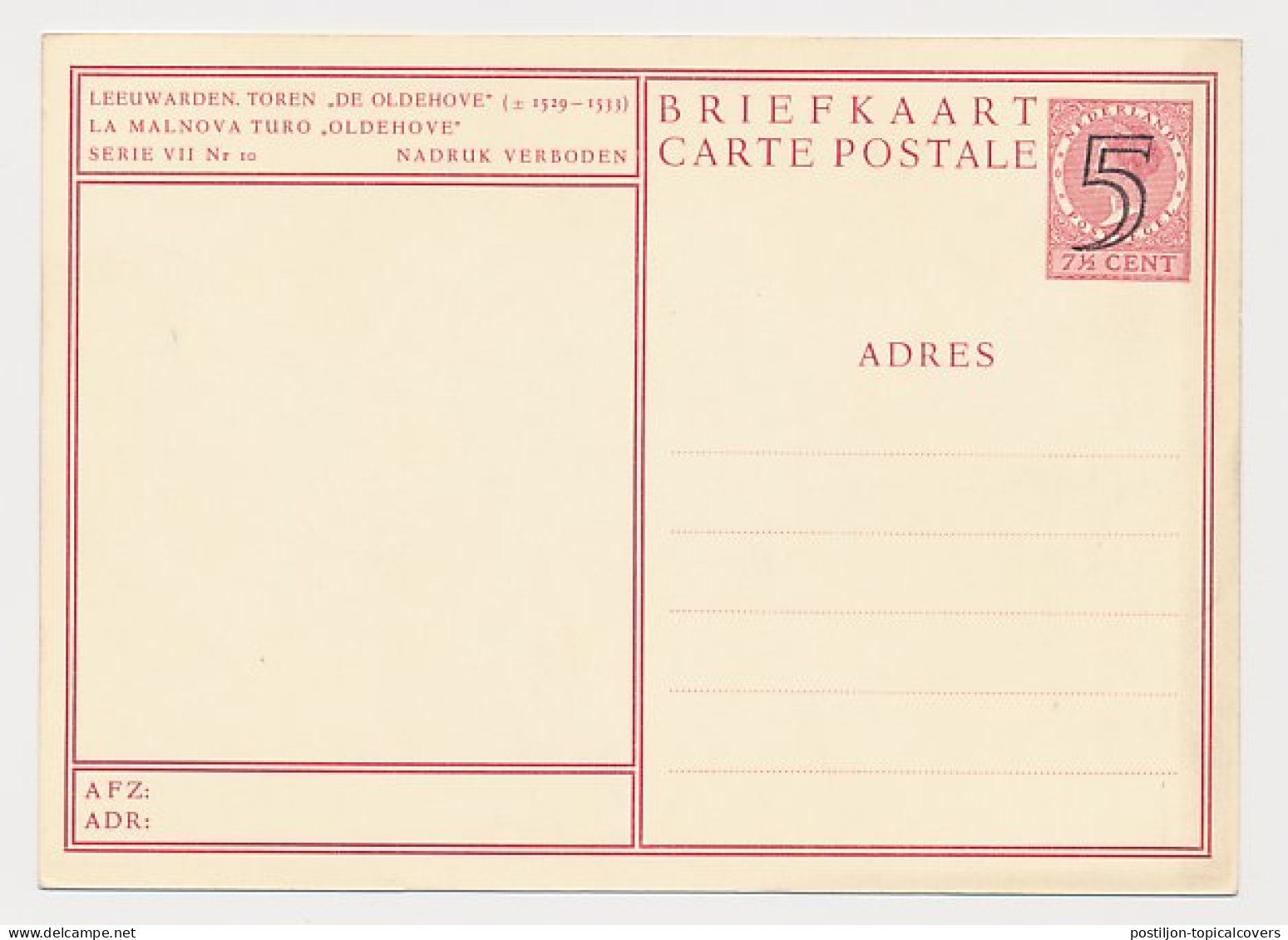 Briefkaart G. 284 Q - Leeuwarden - Ganzsachen