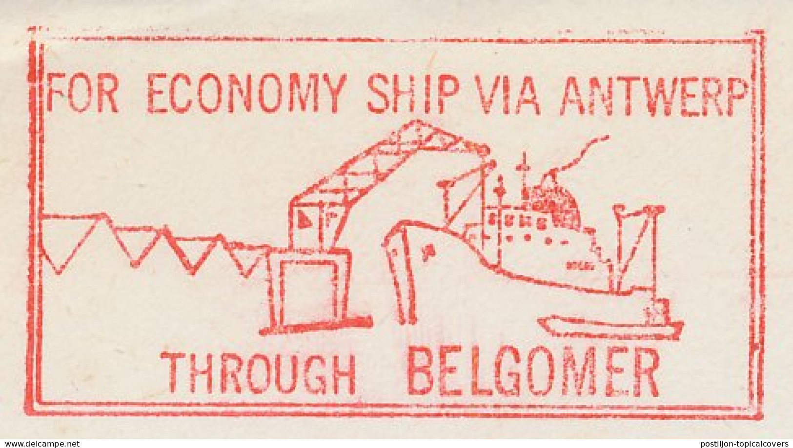 Meter Cut Belgium 1983 Ship - Port Of Antwerp - Trains