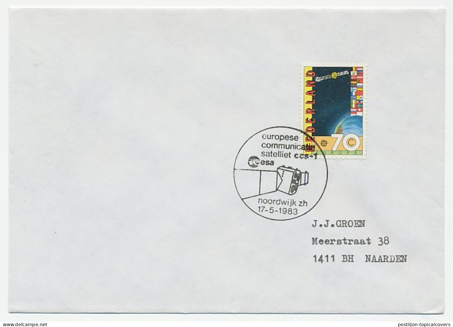 Cover / Postmark Netherlands 1983 European Comunication Satellite - ESA - Sterrenkunde