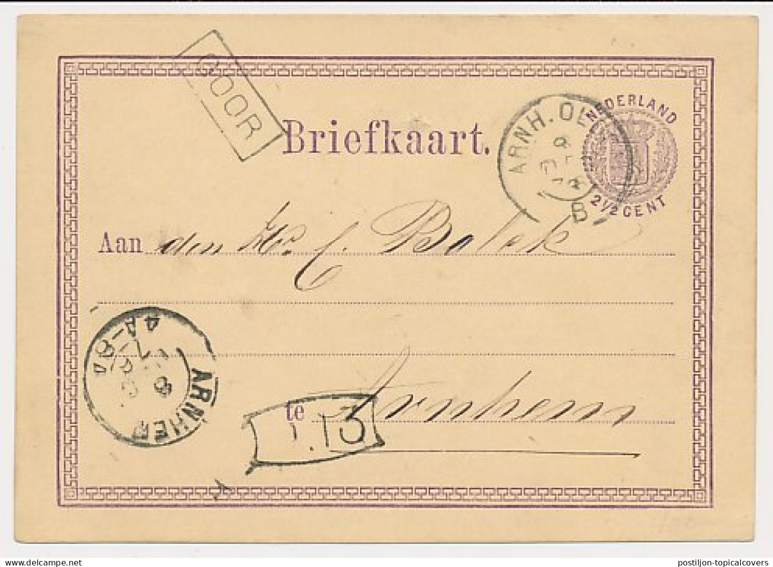 Trein Haltestempel Goor 1876 - Lettres & Documents