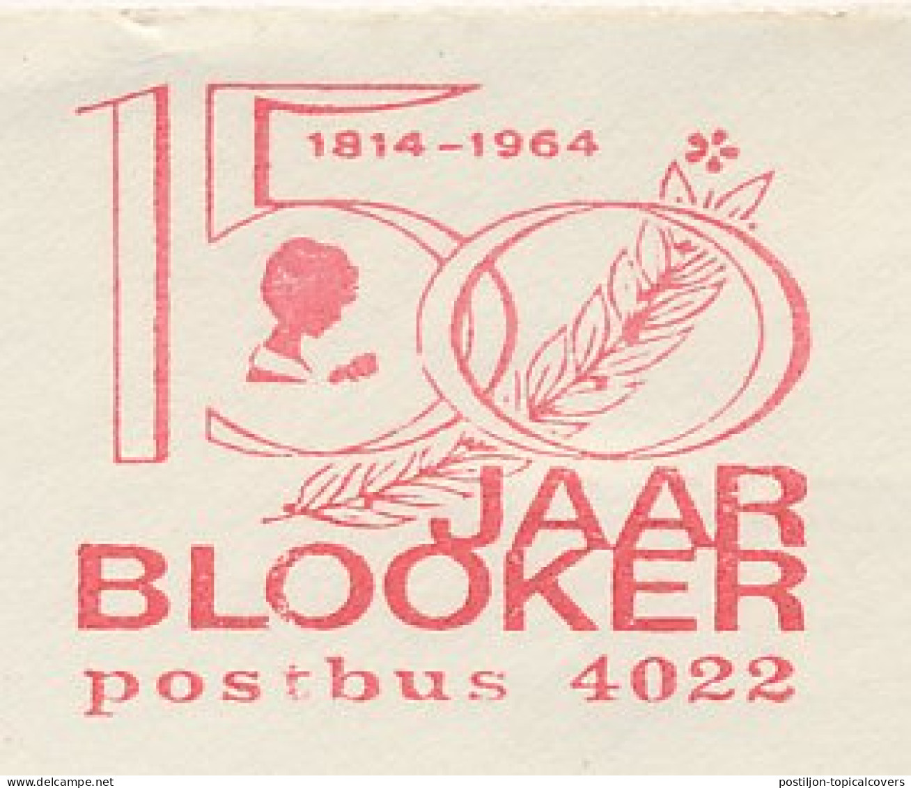Meter Cover Netherlands 1964 Chocolate Factory - 150 Years Blooker - Amsterdam - Levensmiddelen