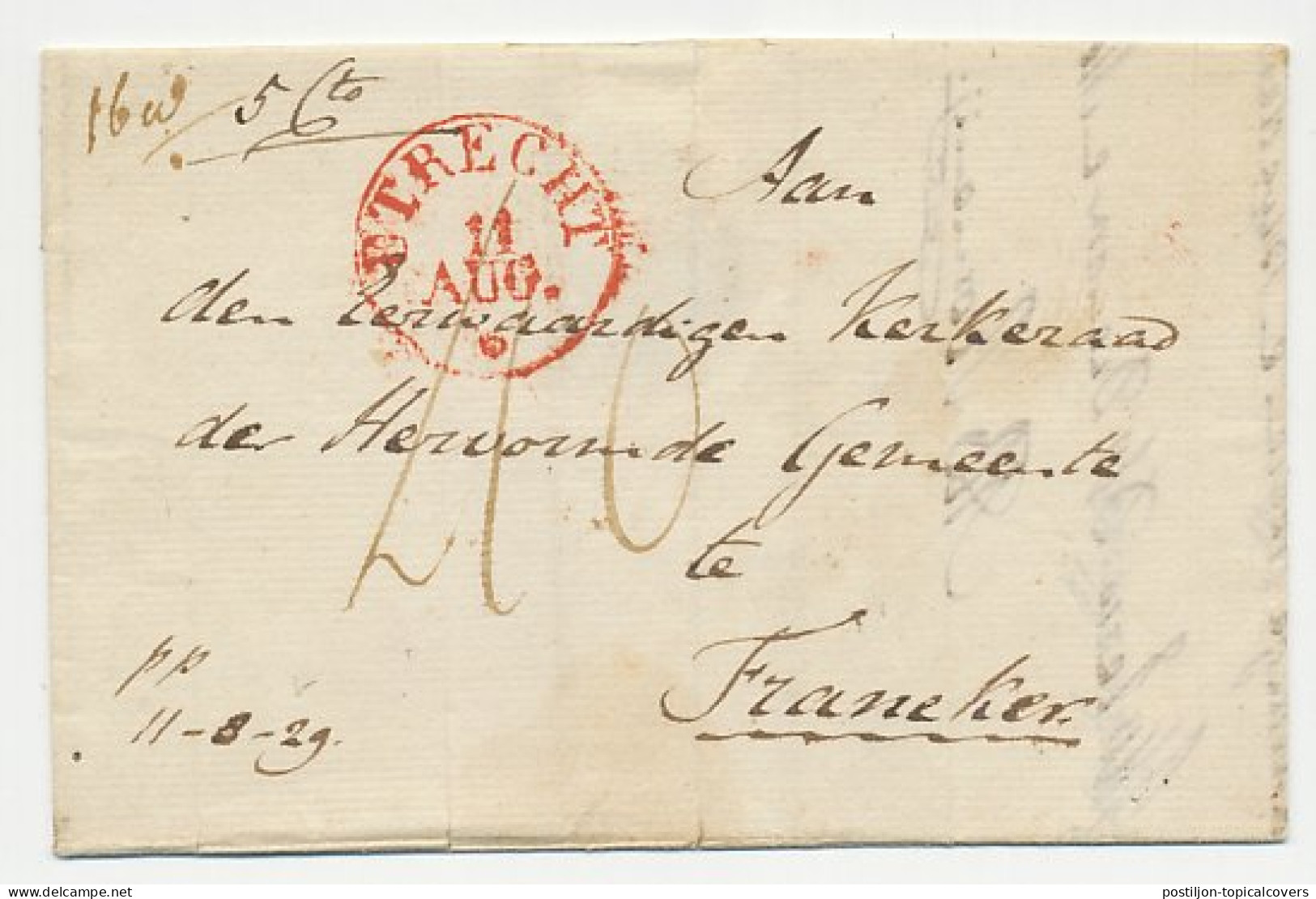 Distributiekantoor Montfoort - Utrecht - Franeker 1829 - ...-1852 Préphilatélie