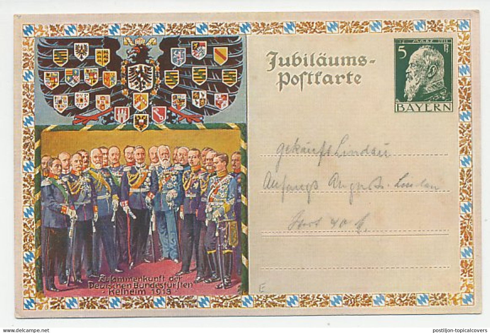 Postal Stationery Bayern 1913 Birds Of Prey - Kelheim - Other & Unclassified