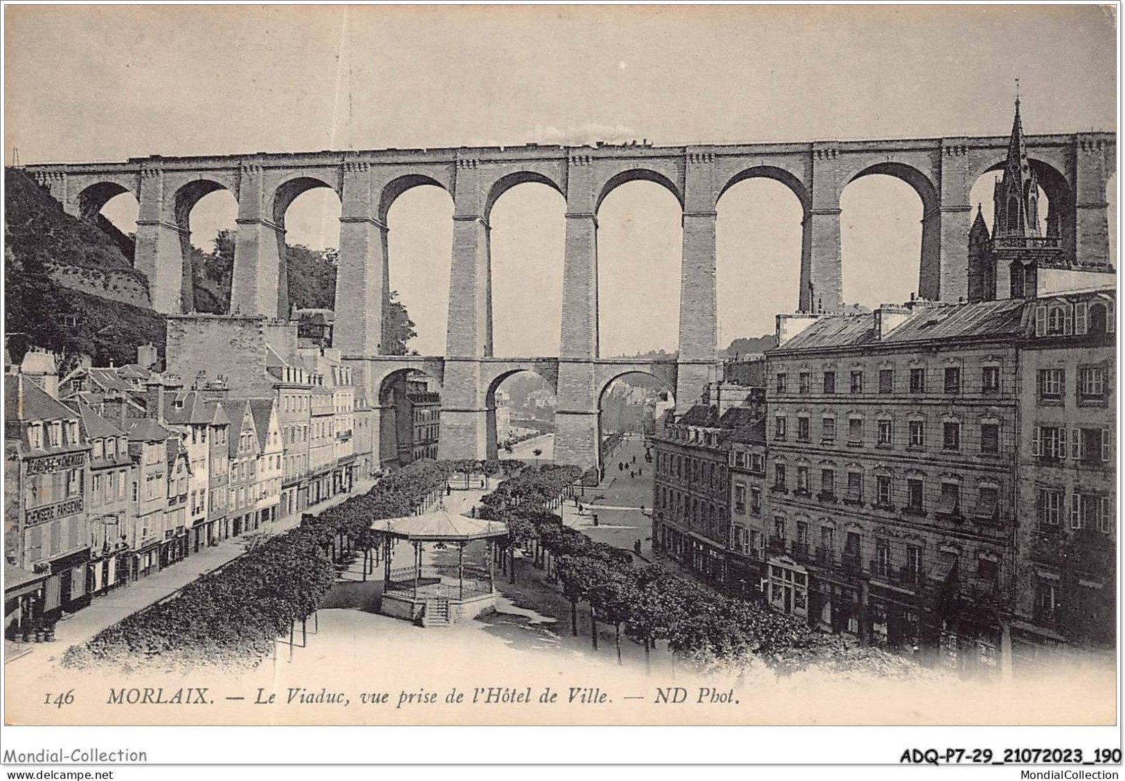 ADQP7-29-0680 - MORLAIX - Le Viaduc - Vue Prise De L'hôtel De Ville - Morlaix