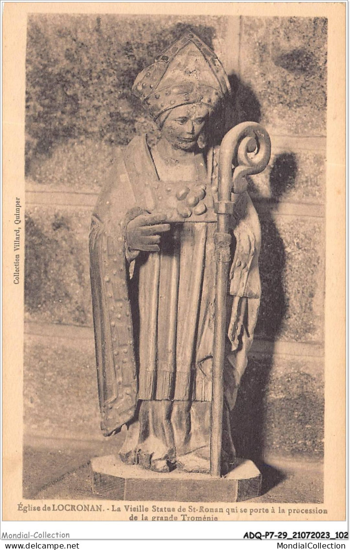 ADQP7-29-0636 - église De LOCRONAN - La Vieille Statue De St-ronan Qui Se Porte à La Procession De La Grande Troménie - Locronan