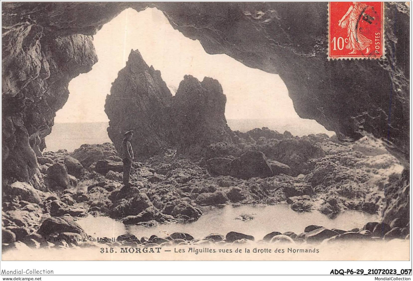 ADQP6-29-0523 - MORGAT - Les Aiguilles Vues De La Grotte Des Normands - Morgat