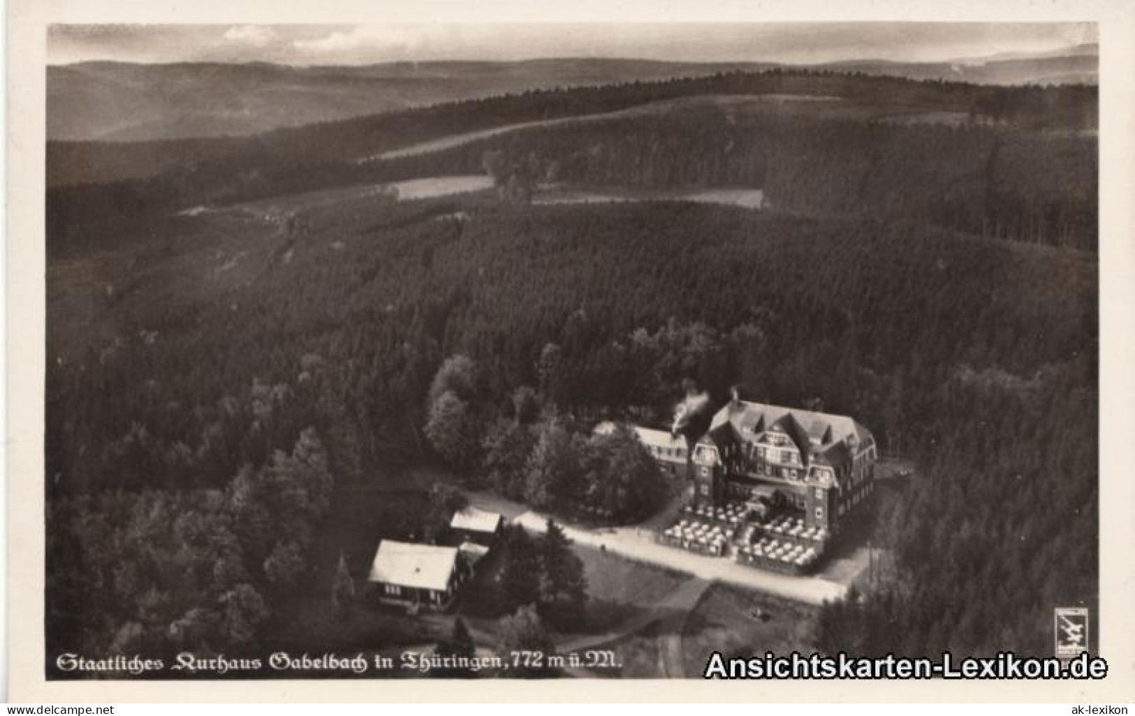 Ansichtskarte Ilmenau Staatliches Kurhaus - Luftbild 1936 - Ilmenau