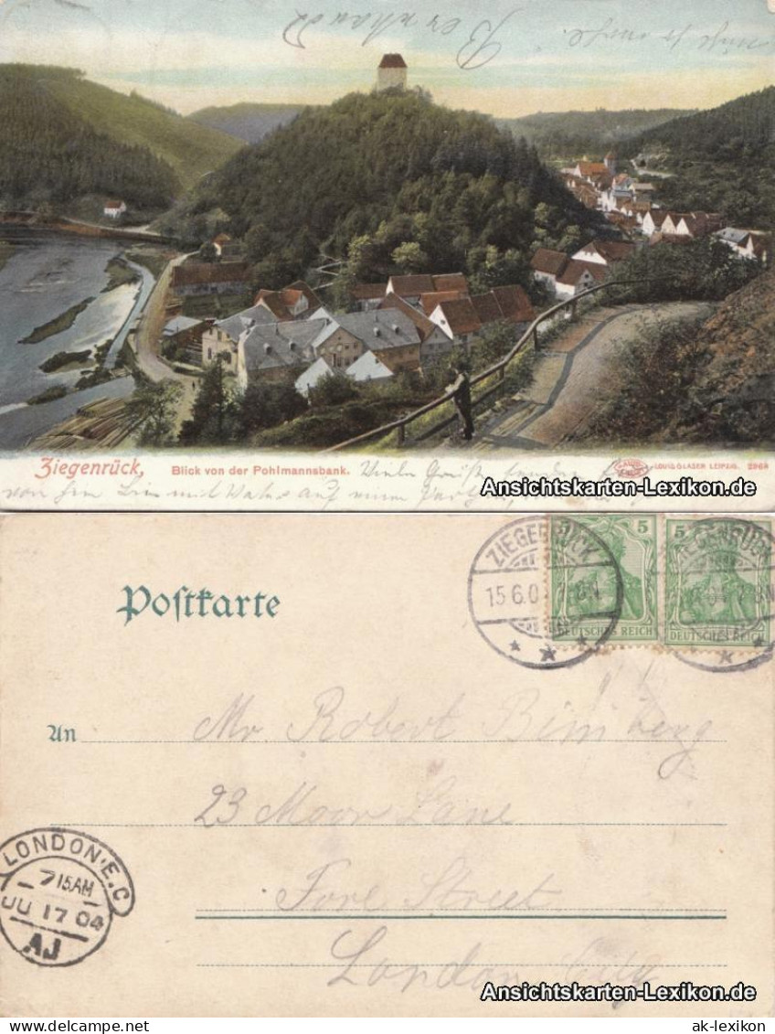 Ansichtskarte Ziegenrück&#47;Saale Blick Von Der Pohlmannsbank 1905 - Ziegenrück