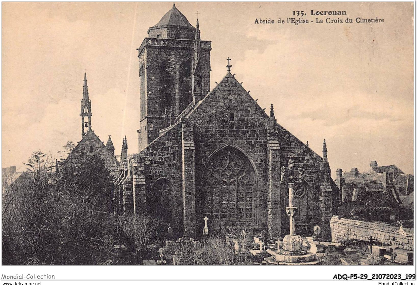 ADQP5-29-0492 - LOCRONAN - Abside De L'église - La Croix Du Cimetière - Locronan
